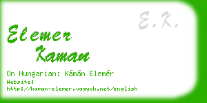 elemer kaman business card